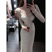 连身裙重工蕾丝长袖 Sun雅乔 连衣裙 法式 修身 缪斯之语 春冬新款