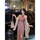 国风无袖 温婉优雅新中式 旗袍裙 紫霞金粟 Sun雅乔