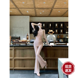 Sun雅乔【百转千回】夏季小众纯欲长袖上衣设计感女时尚两件套装