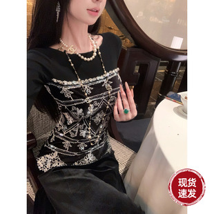 轻奢重工针织丝绒拼接长袖 秋冬新款 连衣裙 无边夜幕 Sun雅乔