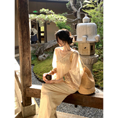 法式 夏季 新中式 绣花外套荷叶亮片上衣阔腿裤 雅乔 套装 岁月静好