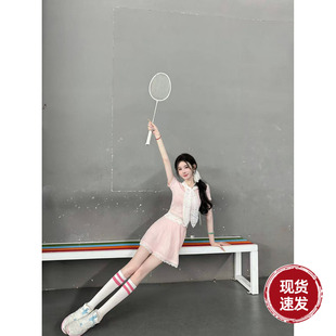 拉夫女孩 半裙套装 夏季 针织短袖 甜美韩系运动休闲时尚 Sun雅乔