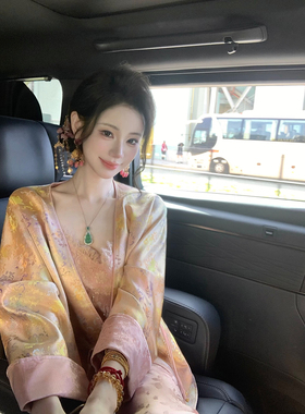 Sun雅乔【满园春色】春装长袖双面穿新中式国风人丝提花气质外套