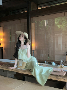 Sun雅乔【精灵海半裙】夏季气质优雅绿色缎面半身裙包臀鱼尾长裙