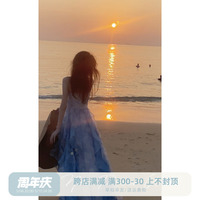 Sun雅乔【桔梗】春夏吊带连衣裙夏海边度假沙滩长裙日落仙女裙子