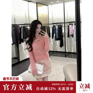 Sun雅乔 秋季新款千金风时尚提花半身裙a字短裙防走光裤裙