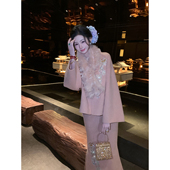 秋冬新中式 Sun雅乔 有香如故 国风羊毛呢大衣外套半身裙两件套