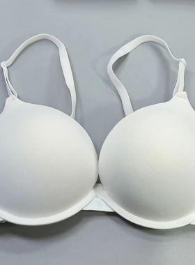 75BC法国单素雅白色光面下厚上薄侧推聚拢显胸大