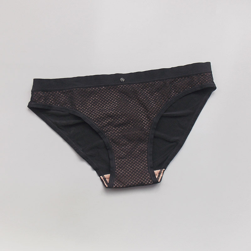 s码 黑色渔网蕾丝透肤里衬  性感低腰包臀三角女内裤