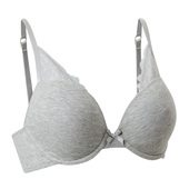 80CD85CEF中东nayo浅麻灰莱卡棉光面薄绵钢圈文胸舒适低鸡心钢圈