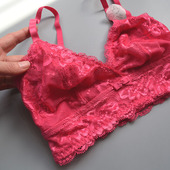 加小码 特价 9.9元 65B70A洋红蕾丝三角杯无钢圈超薄文胸少女小背心