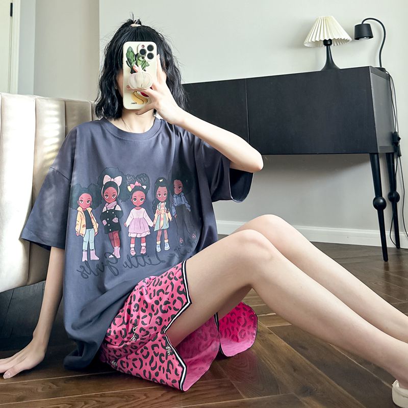 网红风韩系夏天睡衣女纯棉可外穿