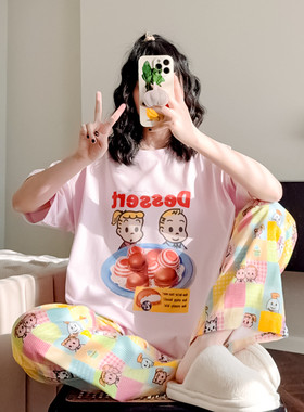 日系睡衣女夏款纯棉可外穿家居服