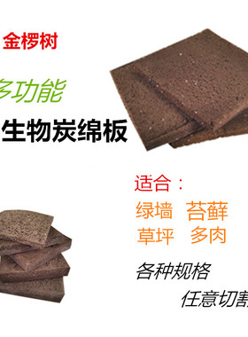 金椤树生物炭绵垒仿无土种植苔藓海绵土垂直立体绿化黑土绵多肉