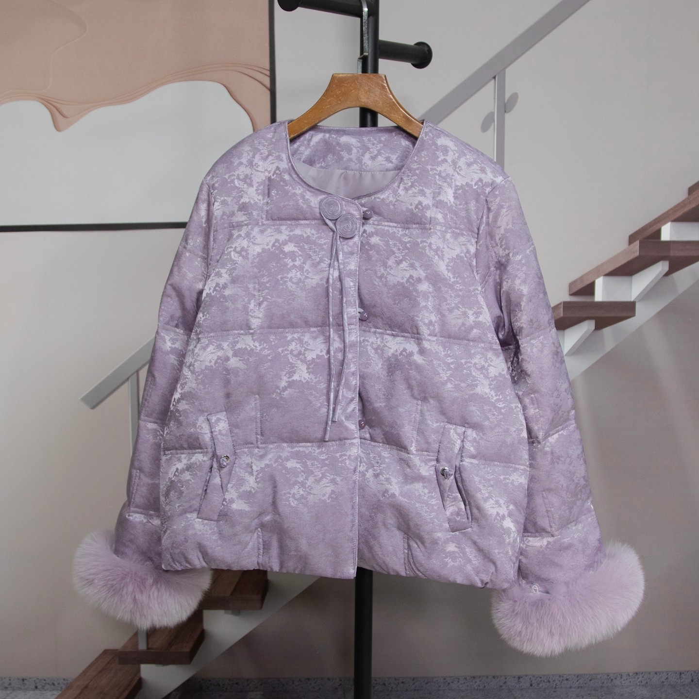 新中式白鸭绒羽绒服女2025冬季新款紫色国风复古外套百搭25820,女装/女士精品,羽绒服,淘宝优惠券,粉丝福利购,淘宝优惠卷