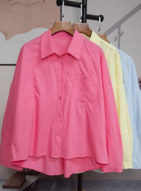 时尚气质长袖衬衫女宽松2026春夏季新款百搭衬衫极简减龄上衣2631