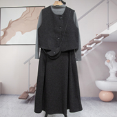 女2026春季 修身 显瘦时尚 叠穿马甲T恤半身裙套装 百搭套装 裙潮58013