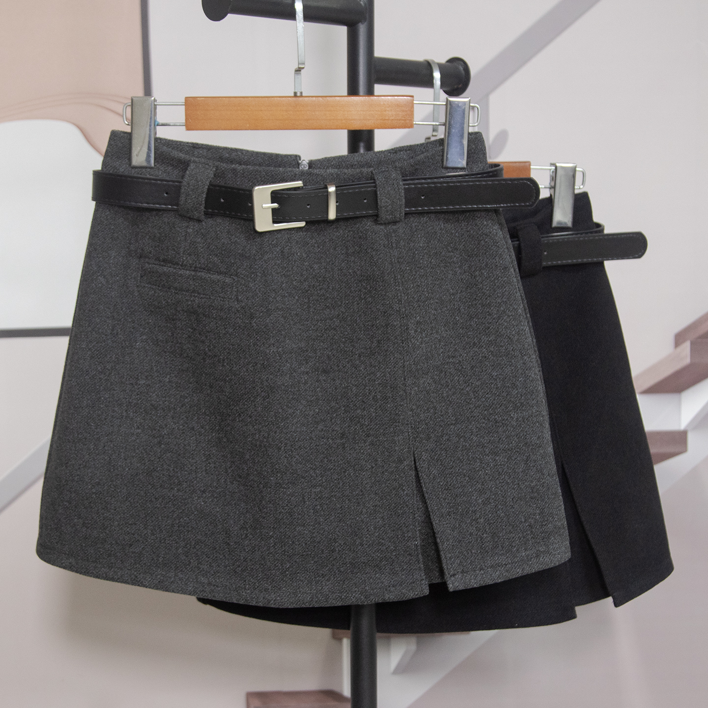 时尚洋气开叉半身裙女2025秋冬