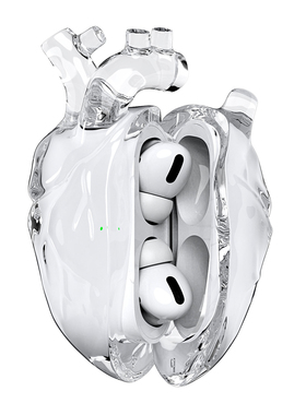 808FC液态硅胶保护套心脏耳机壳适用苹果Airpods pro1/2 AirPods3透明防摔 AirPods4一代二代C口