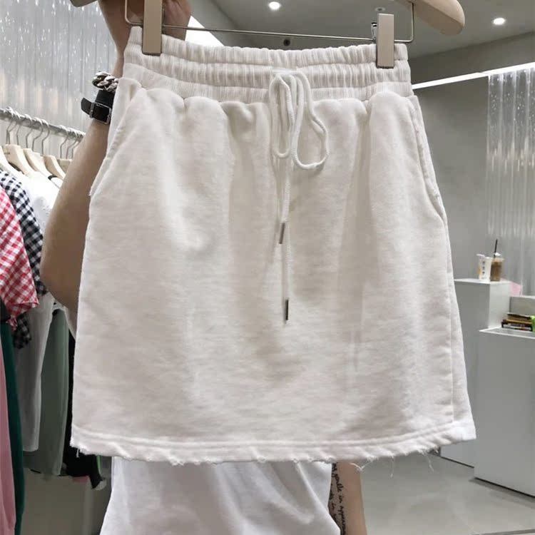 Official picture South Korea East Gate 2021 autumn new solid color drawstring elastic High Waist Sports skirt