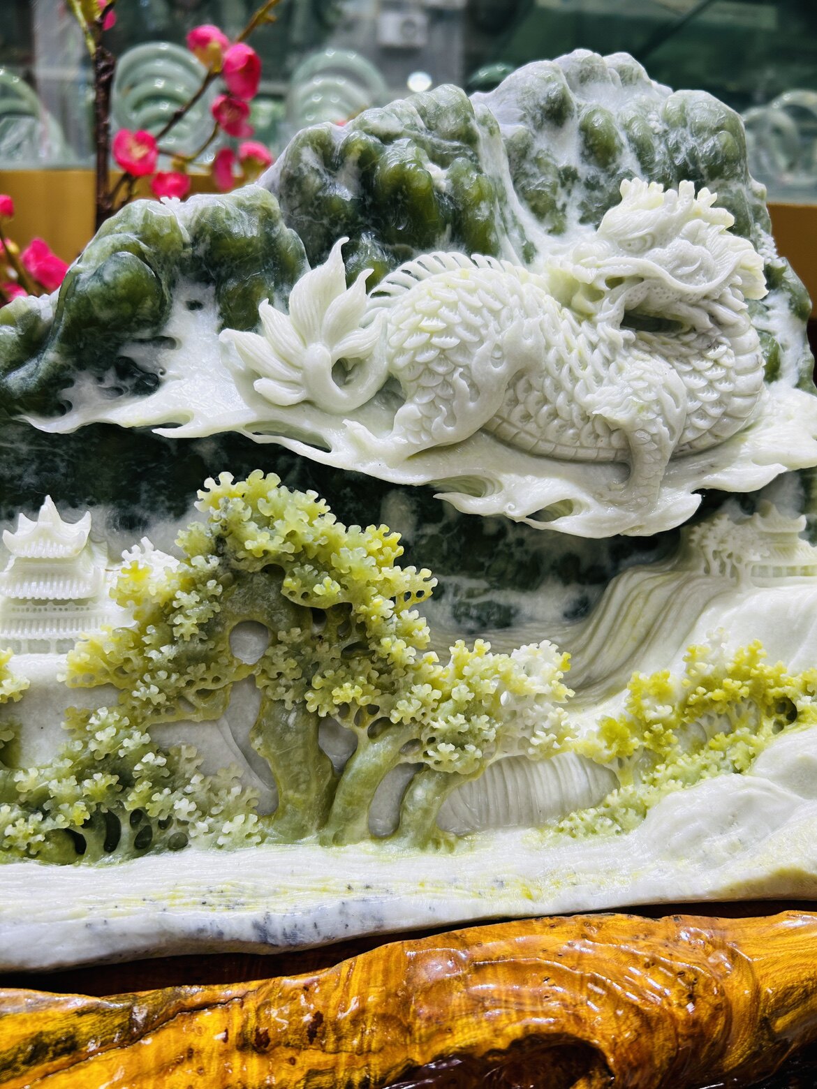 蓝田玉雕摆件福从天降俏色设计翠色老矿活玉收藏品商务定制礼品