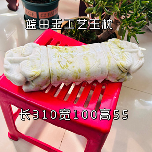 天然蓝田玉石工艺双虎头硬枕头真玉手工凉爽中老人枕头源头厂家