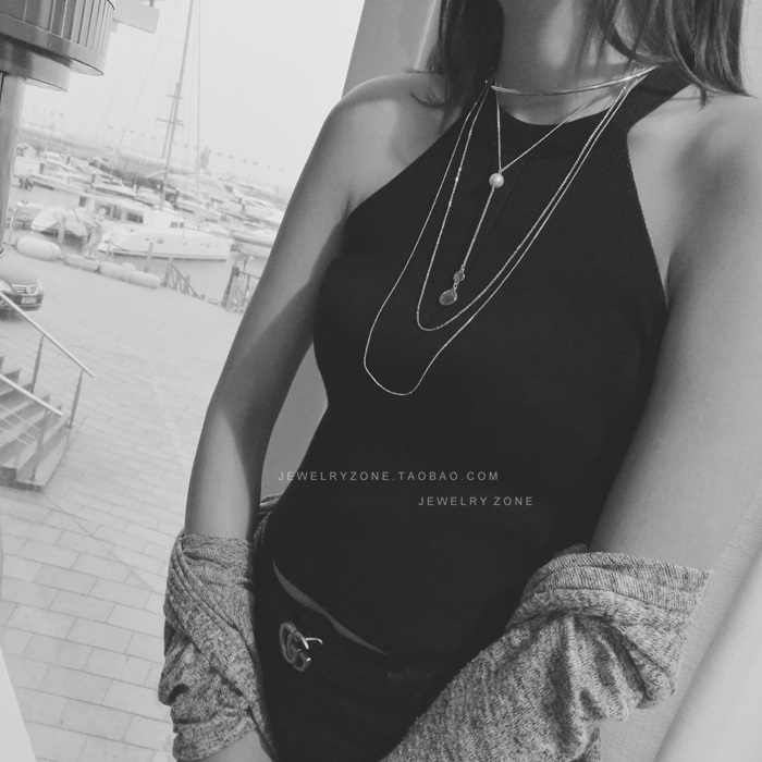 ¡¾JEWELRY ZONE¡¿Àäµ·ç¶à²ã½ðÊôÏîȦÕäÖéµõ×¹´óÆøÏîÁ´¾±È¦