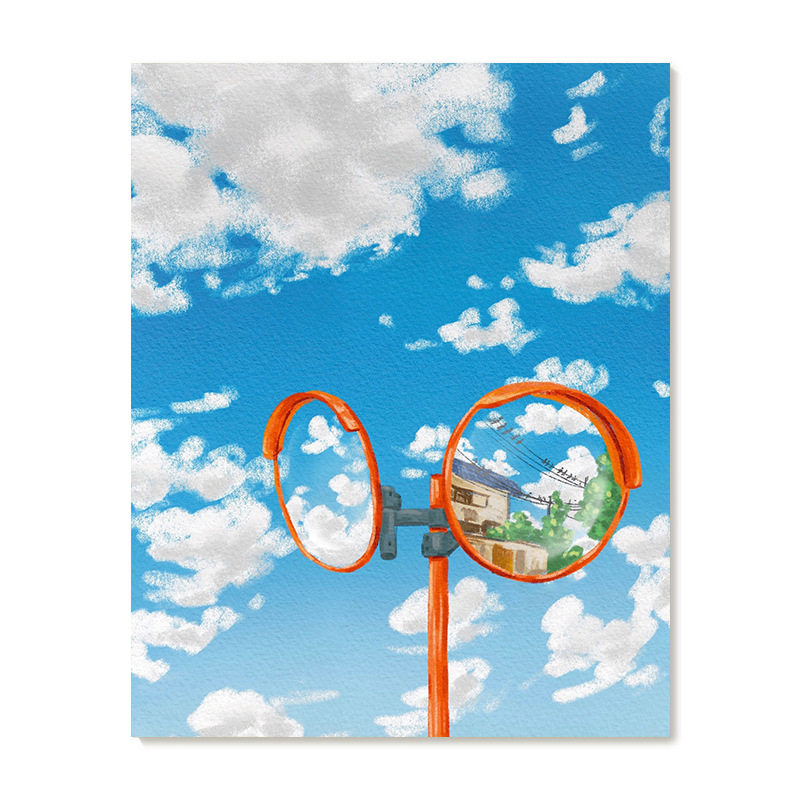 【艺术版画】插画师Subin复刻艺术版画治愈日系漫画蓝天装饰画芯