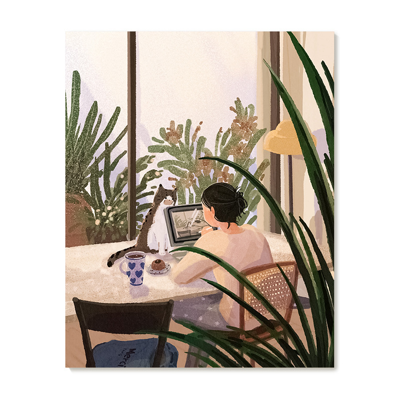 【艺术版画】插画师Subin复刻艺术版画清新治愈系咖啡店装饰画芯