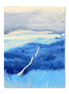 【艺术版画】插画师Lili Wood复刻艺术版画蓝色大海风景装饰画芯