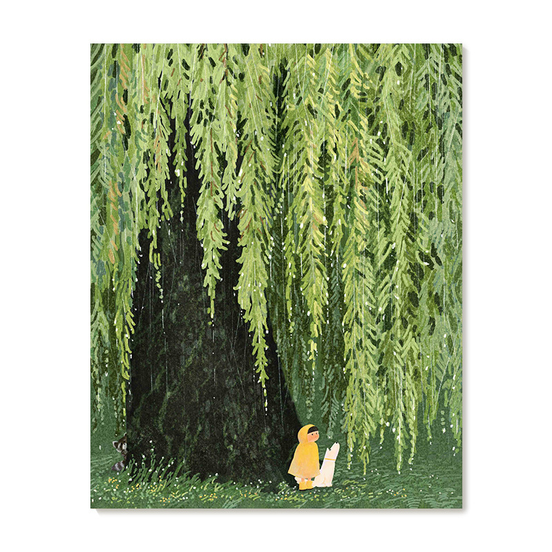 【艺术版画】插画师Subin复刻艺术版画治愈系绿色儿童房装饰画芯