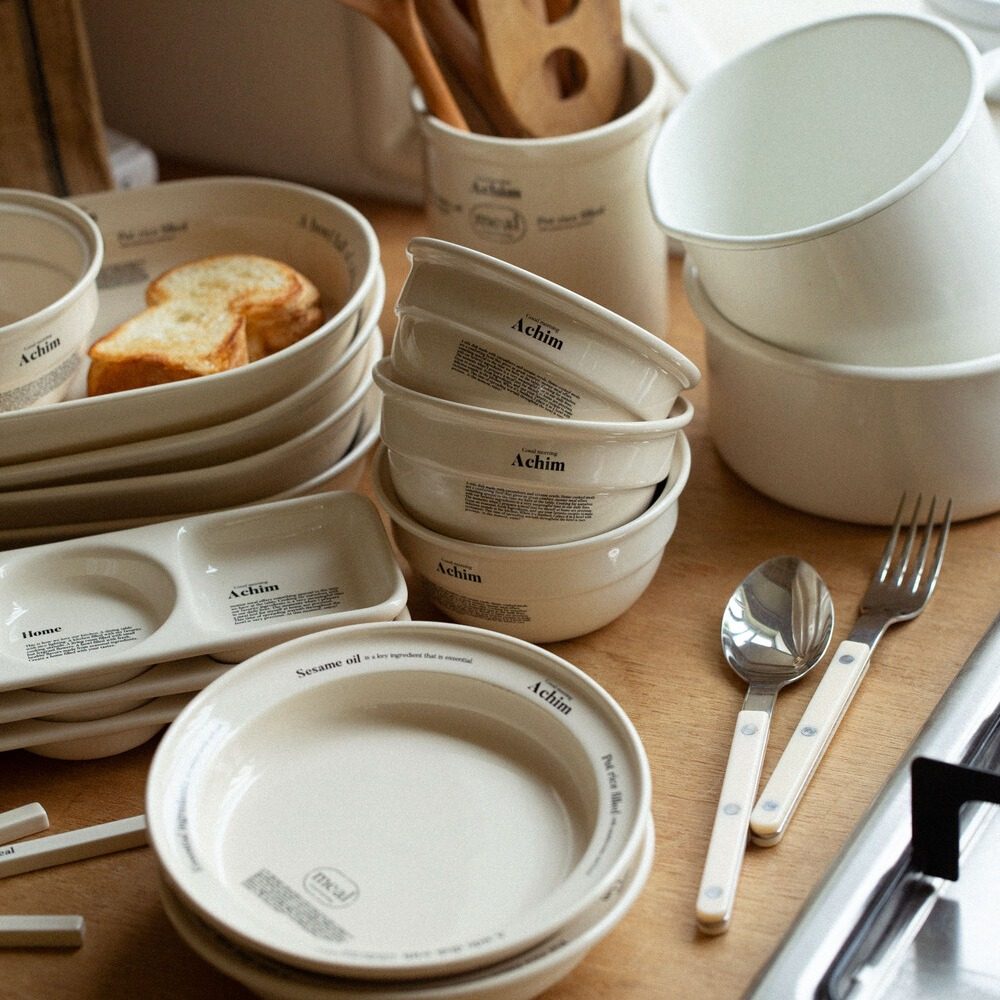 JinMarket 韩国代购 MOMUR官方授权weekend9系列餐具 Achim奶油黑