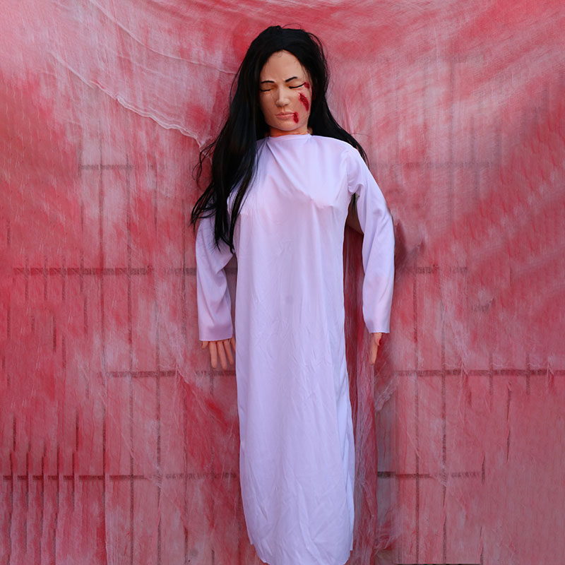 鬼屋密室逃脱布置道具医院主题恐怖吓人半身黑发贞子丧尸挂饰吊鬼