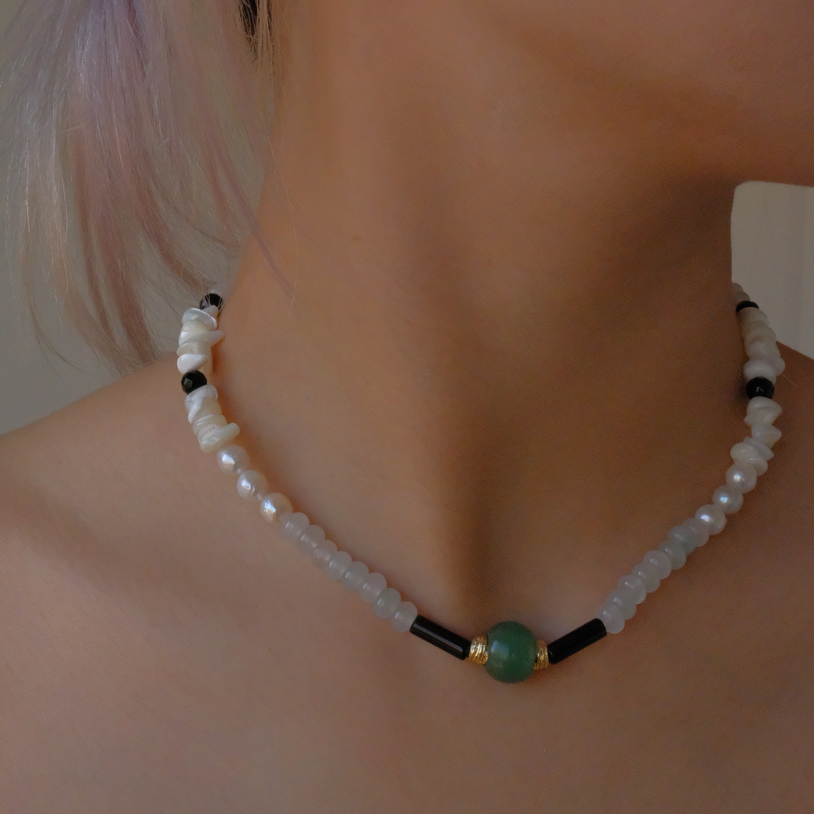 《爪哇秘境》雨林系东陵玉翠玉路路通锁骨链