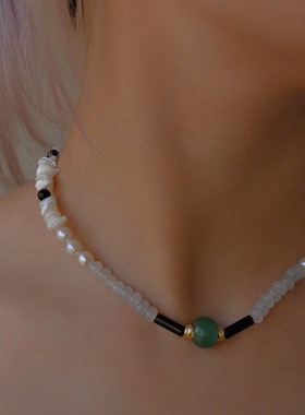 《爪哇秘境》雨林系东陵玉翠玉路路通锁骨链