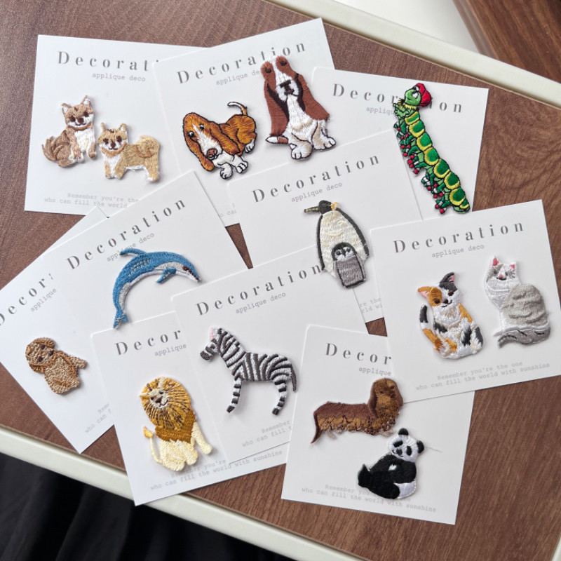 日本订单原宿斑马刺绣布艺胸针