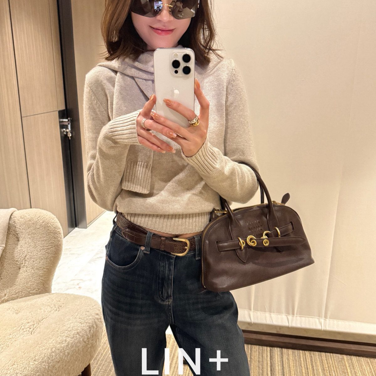 冬上新～羊绒围巾圣诞加厚极简复古高级保暖毛衣（含10羊绒）