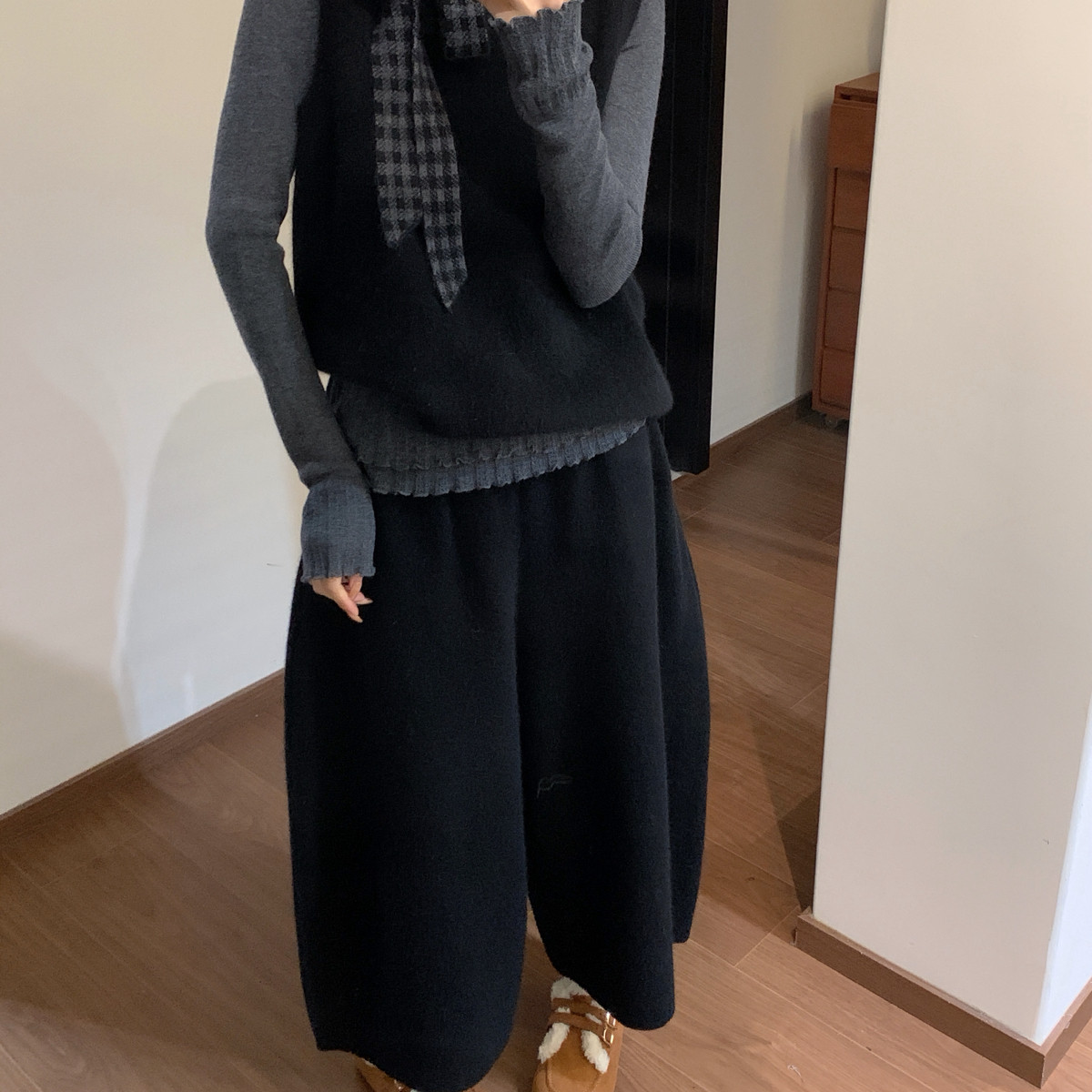 保暖选手洋气慵懒感百搭松紧腰设计针织加厚休闲裤（含12.1绵羊毛,女装/女士精品,休闲裤,淘宝优惠券,粉丝福利购,淘宝优惠卷