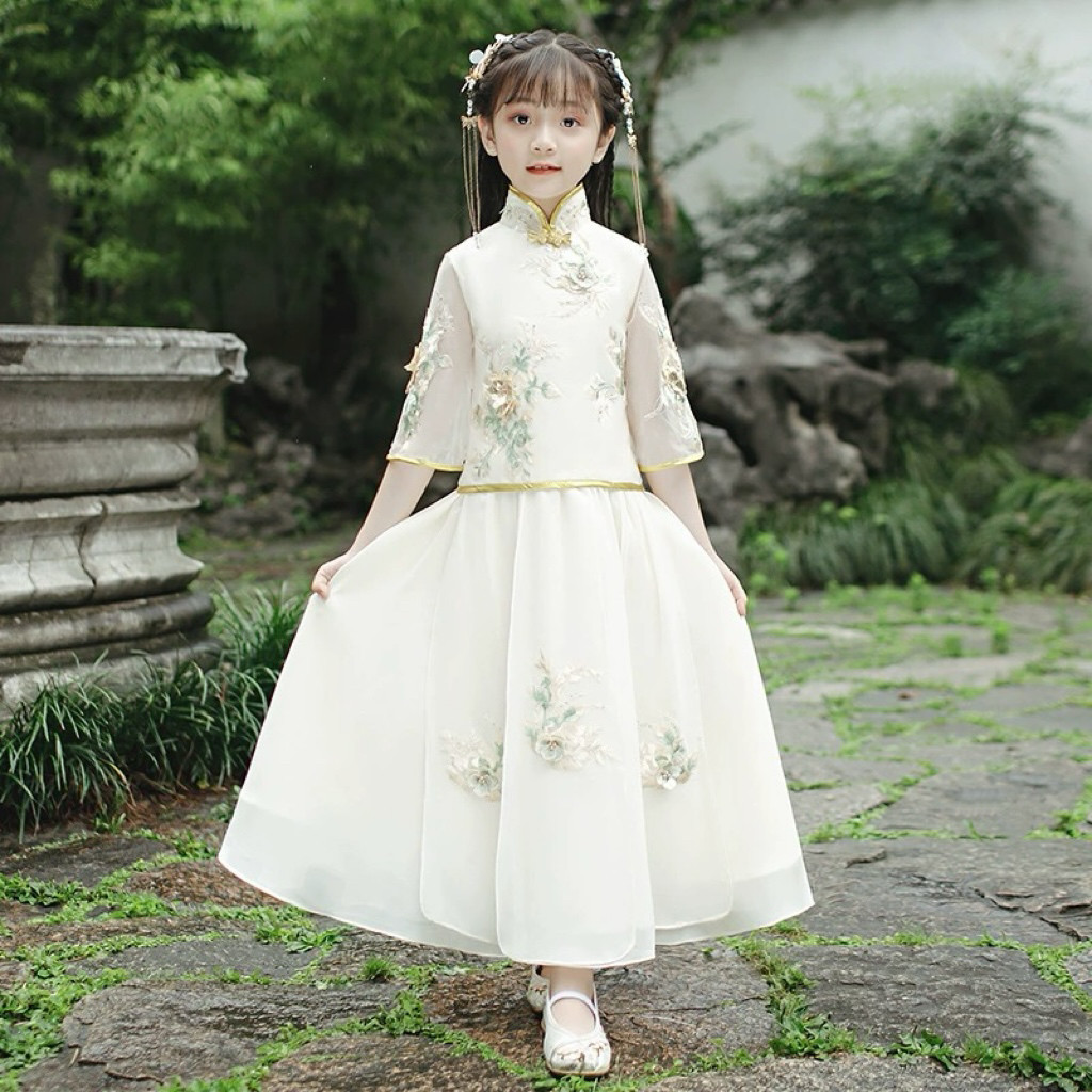 秋季仙气古装中国风儿童短袖两件汉服