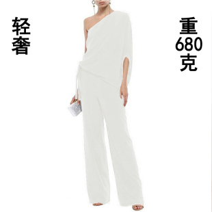 连体衣服女阔腿裤夏名媛气质性感露肩修身显高显瘦斜肩连体裤
