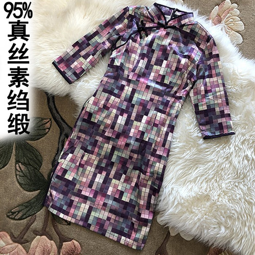 真丝连衣裙优雅修身显瘦旗袍