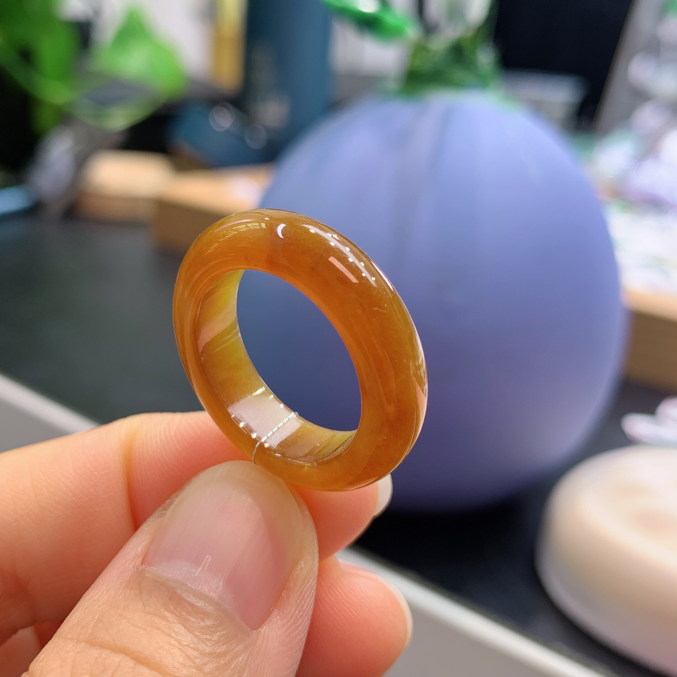 16-17圈口缅甸天然翡翠a货冰满红翡戒指7