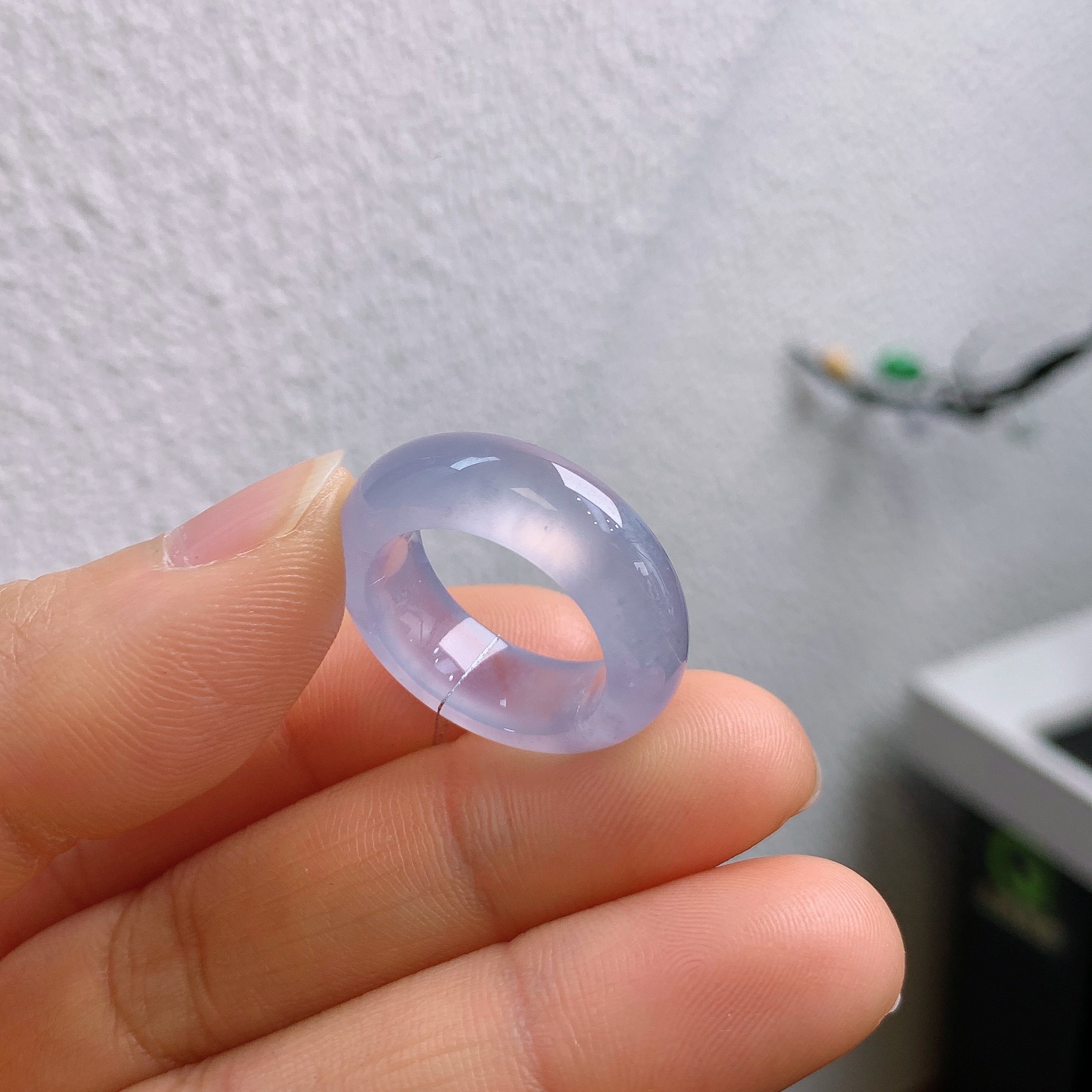 12圈口缅甸天然翡翠A货冰紫罗兰戒指XQ98#