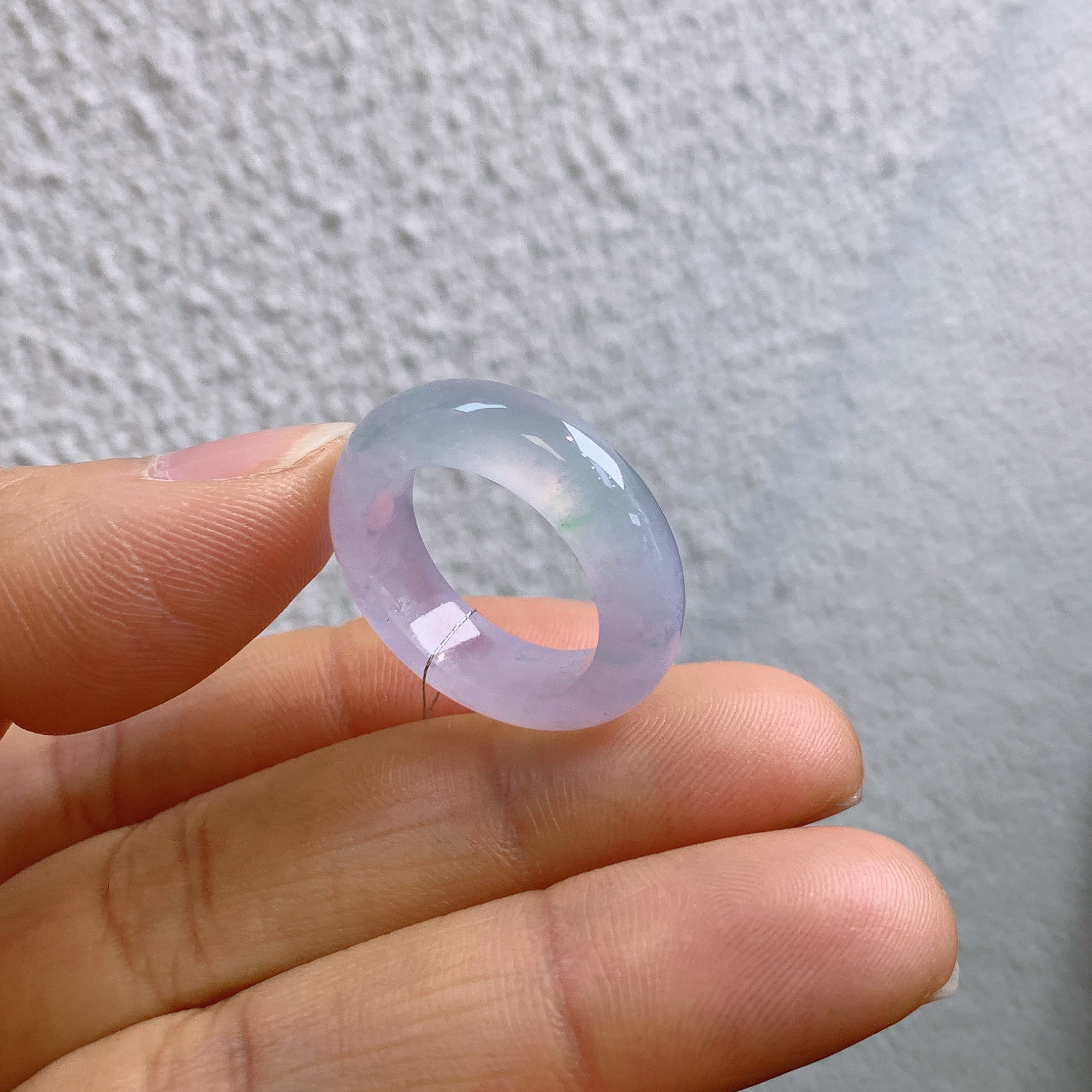 13-14圈口缅甸天然翡翠A货冰紫罗兰戒指A437#