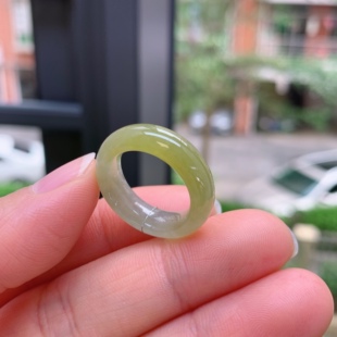 12圈口缅甸天然翡翠A货冰黄翡戒指A1139