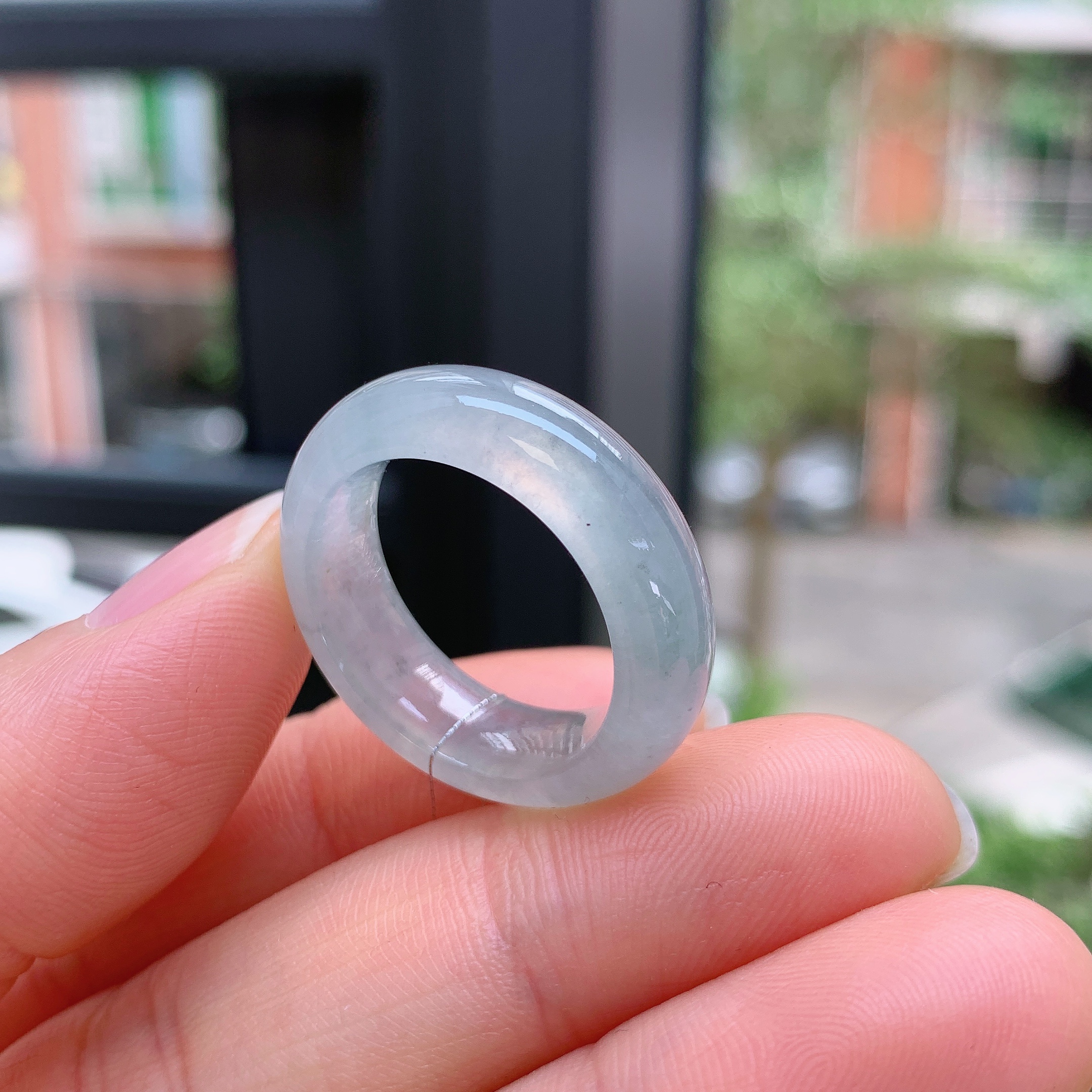 18圈口缅甸天然翡翠A货冰晴戒指A1133#