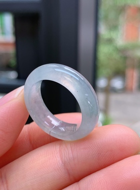 18圈口缅甸天然翡翠A货冰晴戒指A1133#