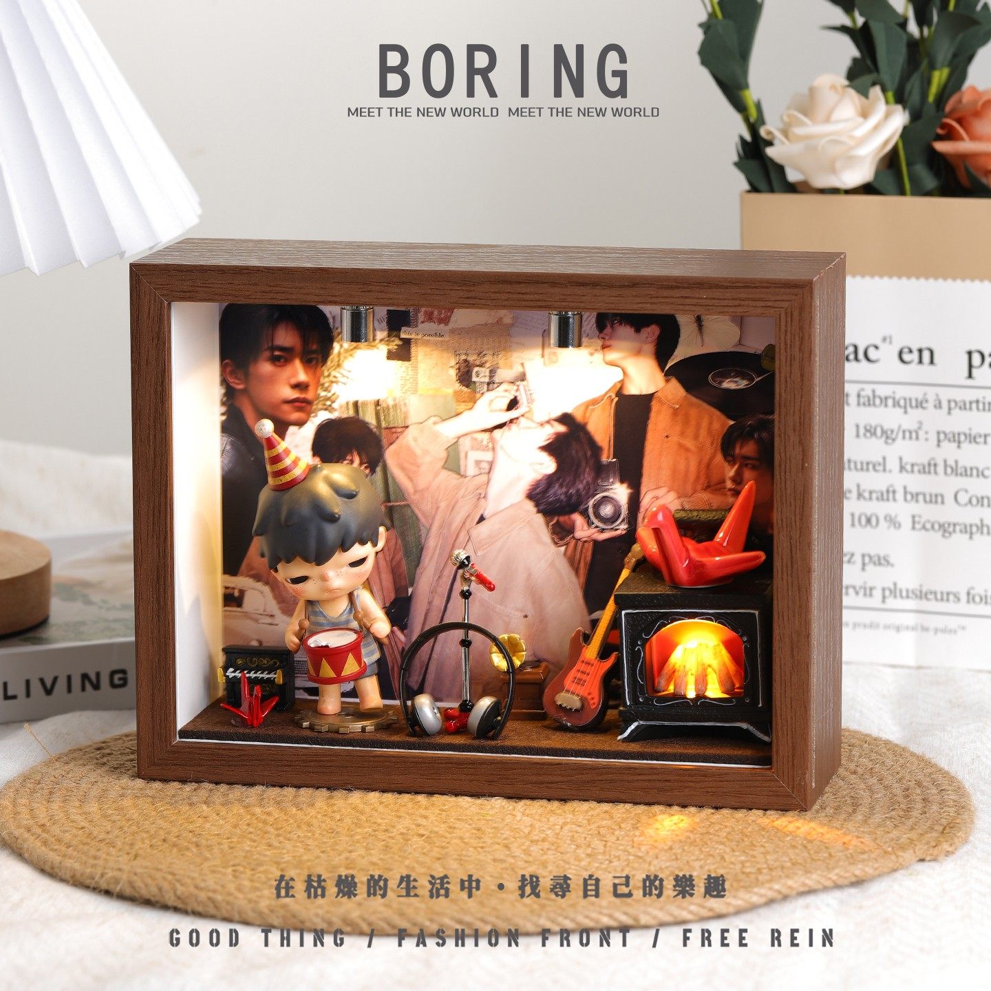 易烊千玺周边创意摆台泡泡玛特装饰小摆件桌面音乐灯光相框送礼物,家居饰品,桌面摆件,淘宝优惠券,粉丝福利购,淘宝优惠卷