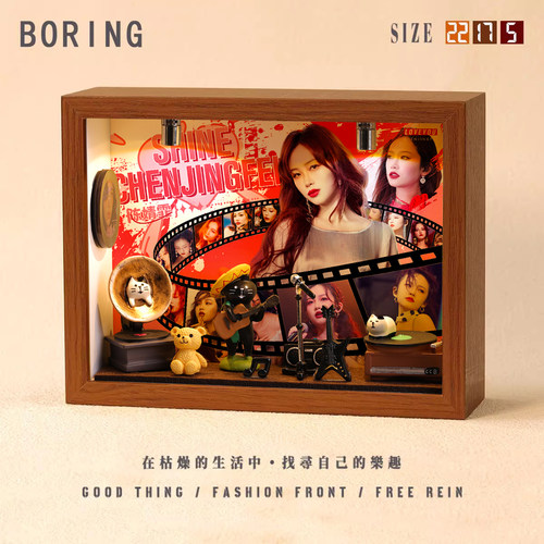 陈婧霏周边专辑相框小屋小纪念创意音乐造景手工礼物微缩装饰摆件