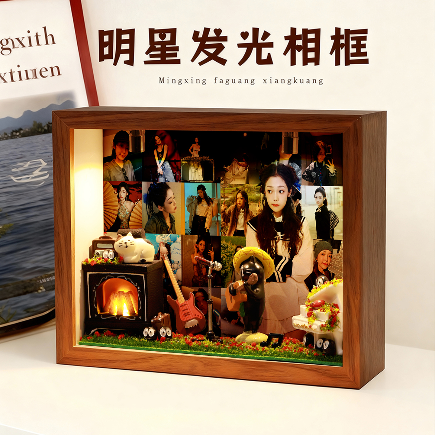希林娜依高明星周边相框礼物生日创意玄关收纳摆件桌面礼品演唱会